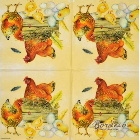 Serwetka decoupage firmy AMBIENTE w kurniku 33x33cm